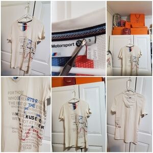 BMW MOTOR SPORT WOMEN'S V NECK T SHIRT - SMALL